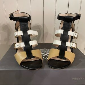 Vince Camuto Tri-Colored Strap Heels